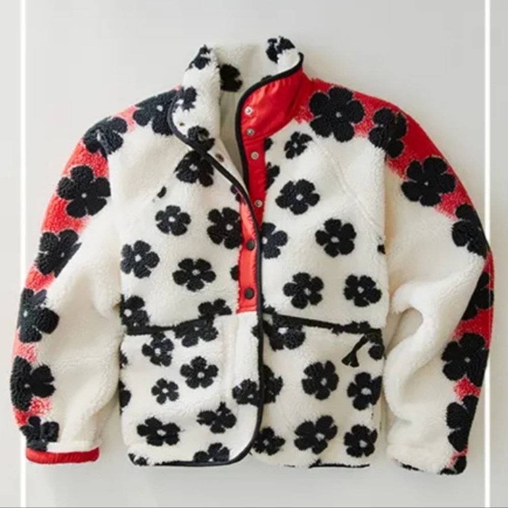 Free People Hit The Slops Fleece Snap Buttons Jacket - Picture 3 of 12